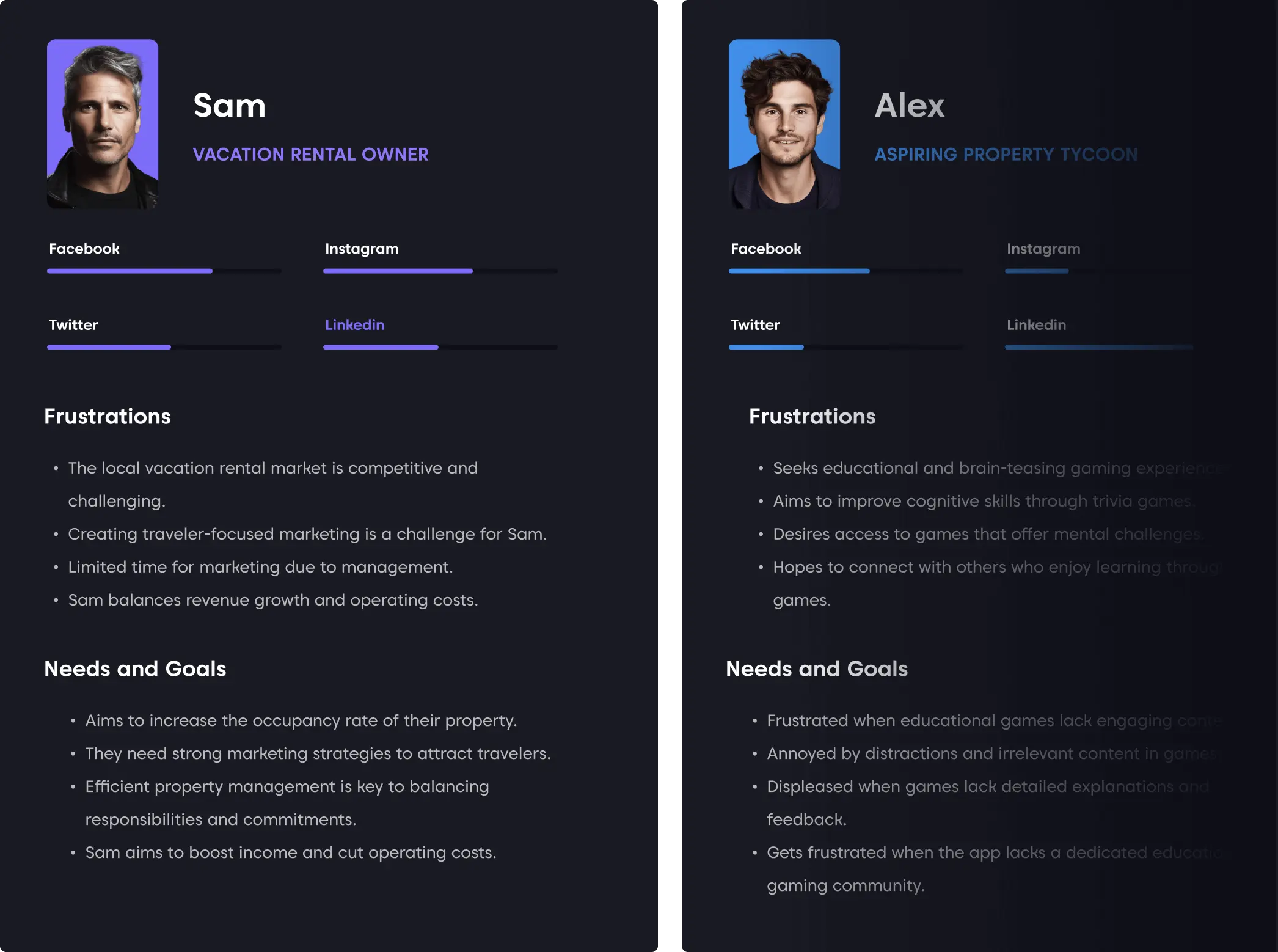 User personas as the main tool for finding the right scope.
