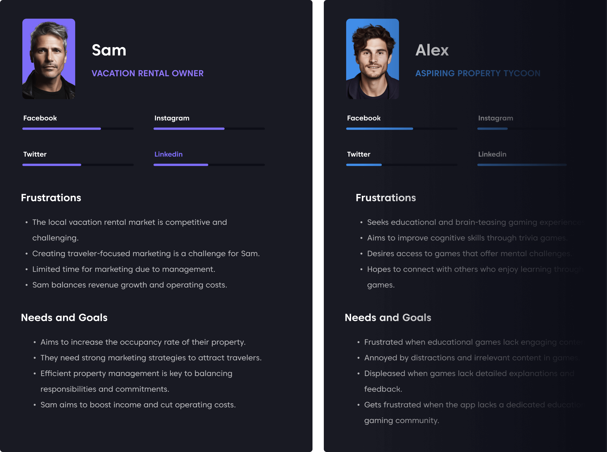 User personas as the main tool for finding the right scope.